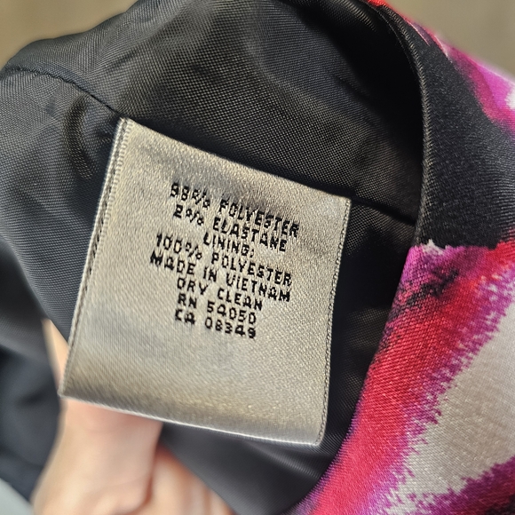 Kasper Pink and Black Floral Midi Dress Women's 14 - Picture 6 of 6